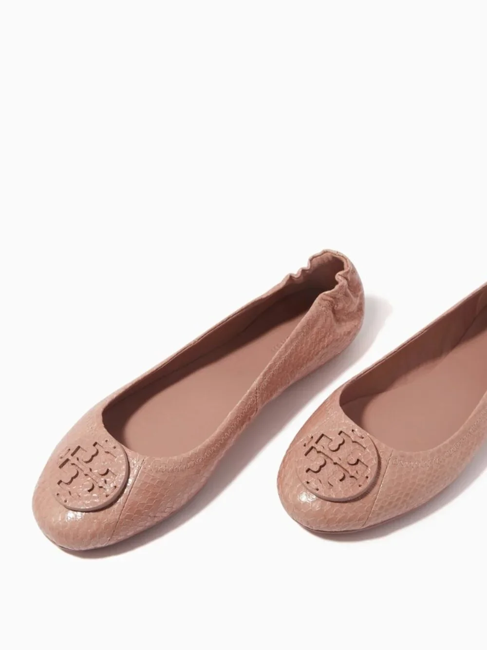 NEW TORY BURCH LOGO MINNIE LEATHER BALLET FLATS sz 9 LEATHER SHOES
